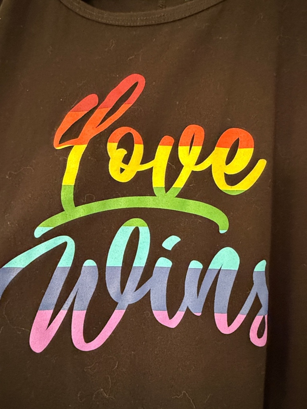 NWOT Livi Active Black Tank Top with Rainbow "Love Wins" Graphic - Picture 2 of 4